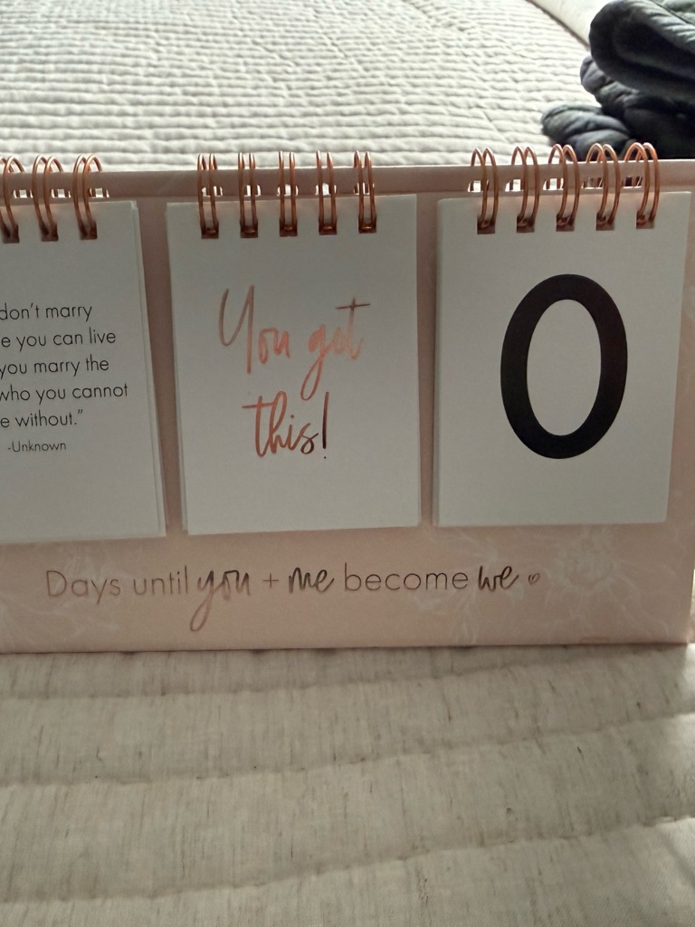 Wedding countdown calendar
